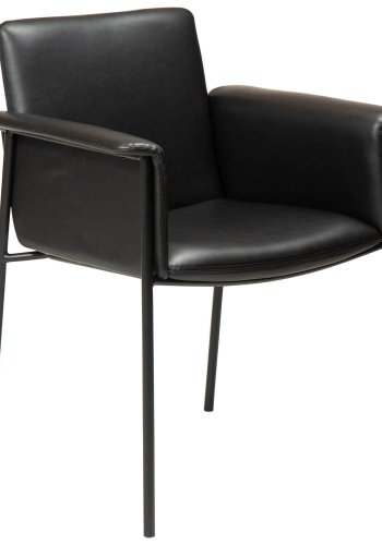 DAN-FORM Vale Sessel - Vintage schwarzes Kunstleder und schwarzer Stahl