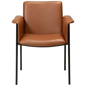 DAN-FORM Vale ftölj - vintage ljusbrunt konstläder och svart stl