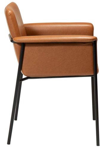 DAN-FORM Vale Sessel - Vintage hellbraunes Kunstleder und schwarzer Stahl