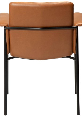 DAN-FORM Vale Sessel - Vintage hellbraunes Kunstleder und schwarzer Stahl