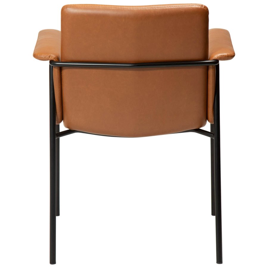 DAN-FORM Vale Sessel - Vintage hellbraunes Kunstleder und schwarzer Stahl