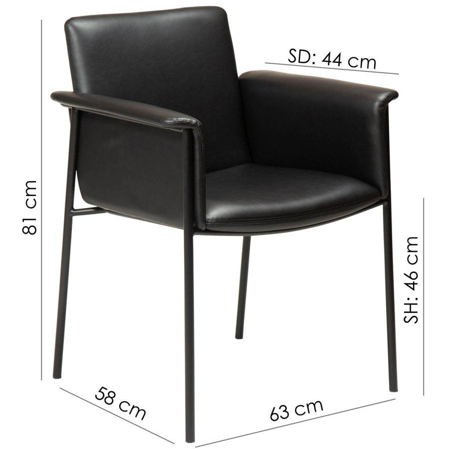 DAN-FORM Vale Sessel - Vintage hellbraunes Kunstleder und schwarzer Stahl