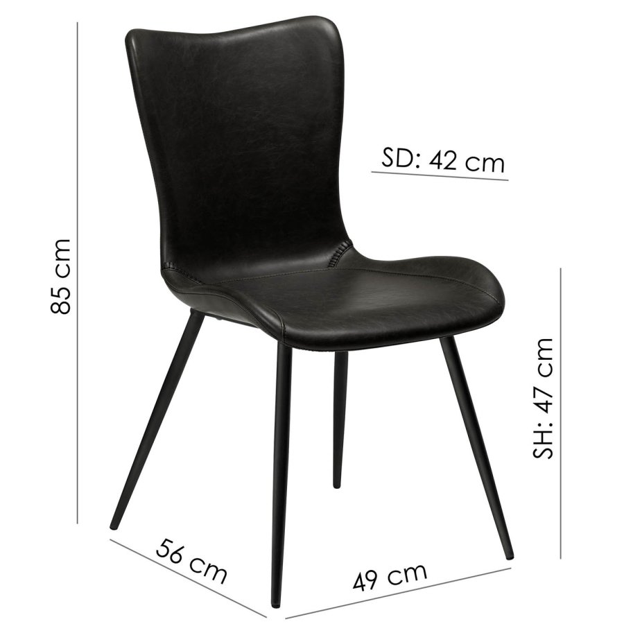 DAN-FORM Medusa spisebordstol - grtt boucléstoff og sort stl