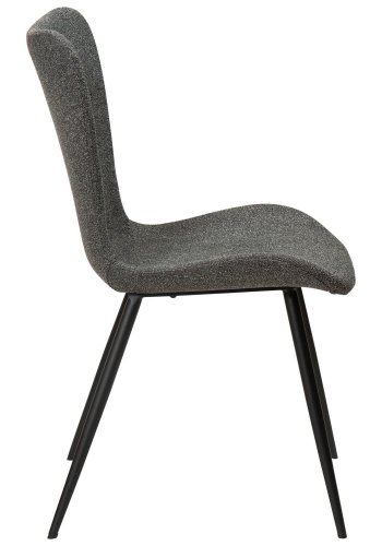DAN-FORM Medusa spisebordstol - grtt boucléstoff og sort stl