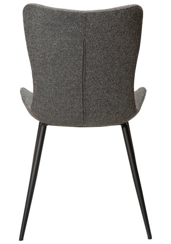 DAN-FORM Medusa spisebordstol - grtt boucléstoff og sort stl