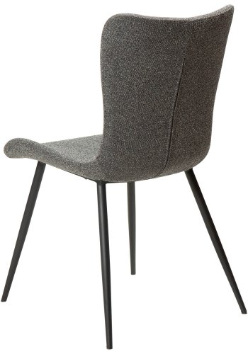 DAN-FORM Medusa spisebordstol - grtt boucléstoff og sort stl