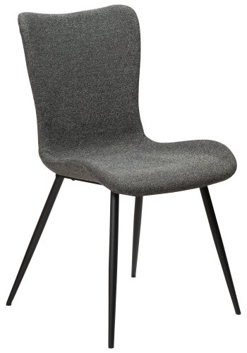 DAN-FORM Medusa spisebordstol - grtt boucléstoff og sort stl