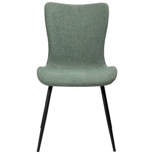 DAN-FORM Medusa spisebordsstol - grn bouclé stof og sort stl