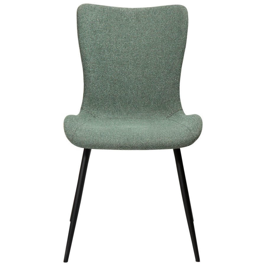 DAN-FORM Medusa spisebordstol - grnt boucléstoff og sort stl