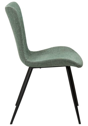 DAN-FORM Medusa spisebordstol - grnt boucléstoff og sort stl