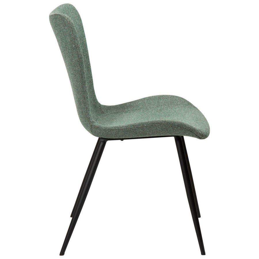 DAN-FORM Medusa spisebordstol - grnt boucléstoff og sort stl