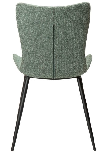 DAN-FORM Medusa spisebordstol - grnt boucléstoff og sort stl