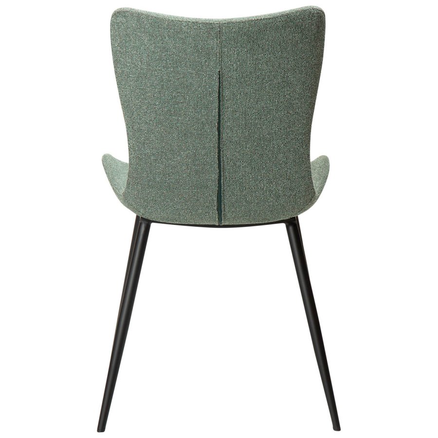 DAN-FORM Medusa spisebordstol - grnt boucléstoff og sort stl