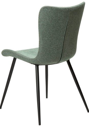 DAN-FORM Medusa spisebordstol - grnt boucléstoff og sort stl