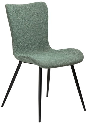 DAN-FORM Medusa spisebordstol - grnt boucléstoff og sort stl