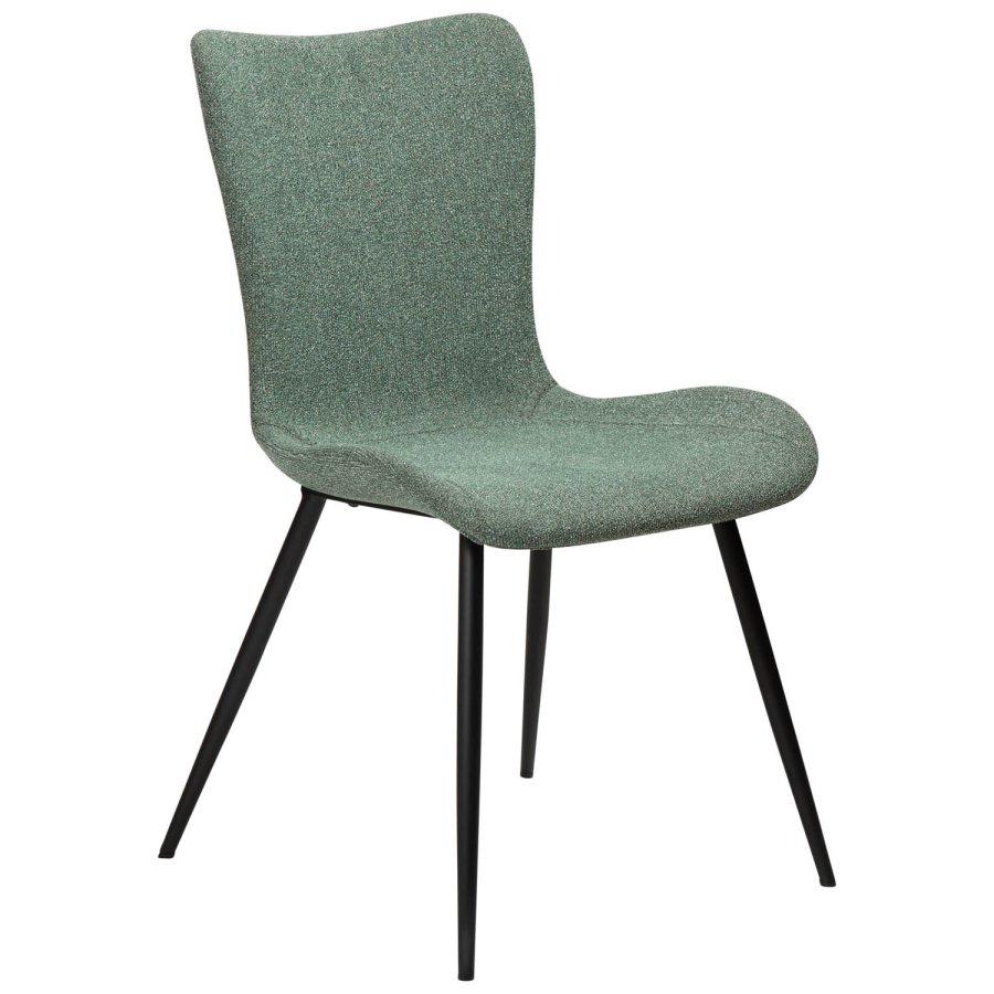DAN-FORM Medusa spisebordstol - grnt boucléstoff og sort stl