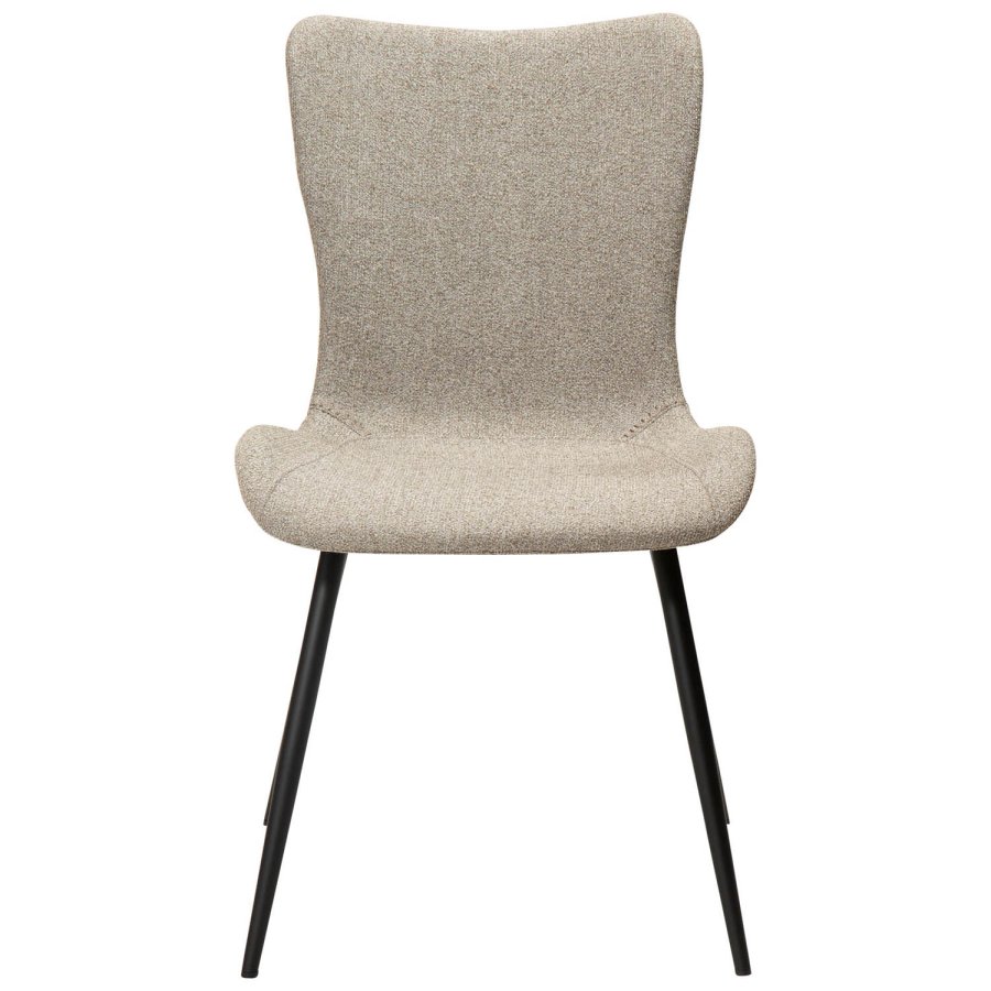 DAN-FORM Medusa spisebordstol - brunt boucléstoff og sort stl