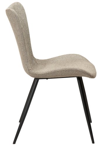 DAN-FORM Medusa spisebordstol - brunt boucléstoff og sort stl