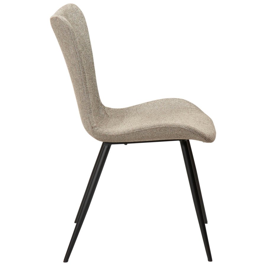 DAN-FORM Medusa spisebordstol - brunt boucléstoff og sort stl