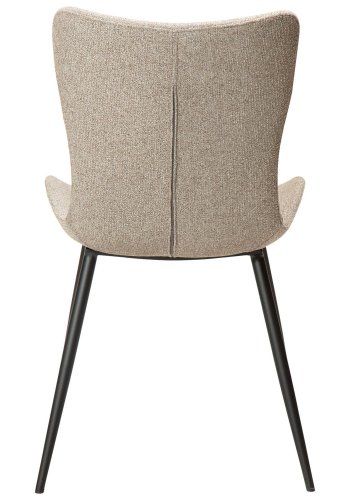 DAN-FORM Medusa spisebordstol - brunt boucléstoff og sort stl