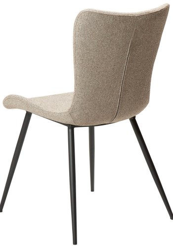 DAN-FORM Medusa spisebordstol - brunt boucléstoff og sort stl