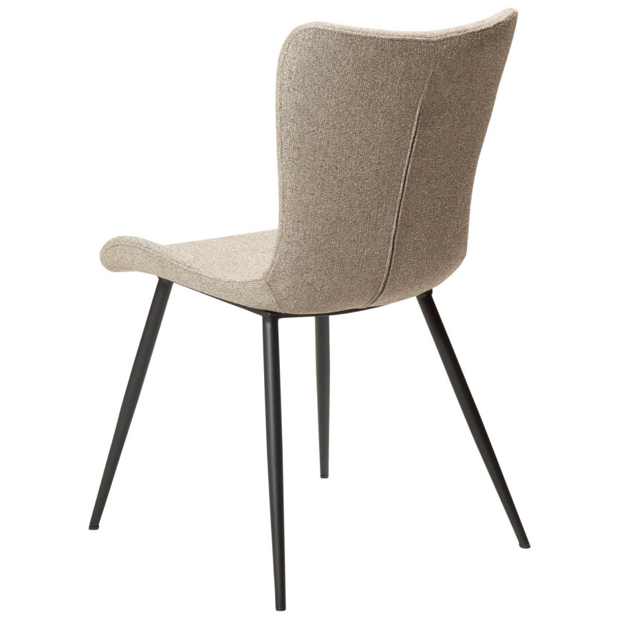 DAN-FORM Medusa spisebordstol - brunt boucléstoff og sort stl