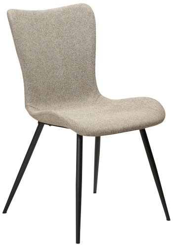 DAN-FORM Medusa spisebordstol - brunt boucléstoff og sort stl