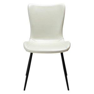 DAN-FORM Medusa spisebordsstol - knoglehvid kunstlder og sort stl