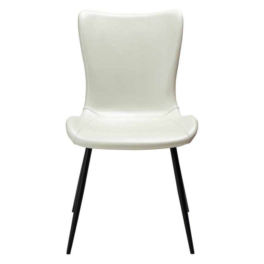 DAN-FORM Medusa spisebordstol - beinhvitt kunstskinn og sort stl