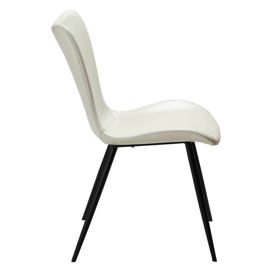 DAN-FORM Medusa spisebordstol - beinhvitt kunstskinn og sort stl