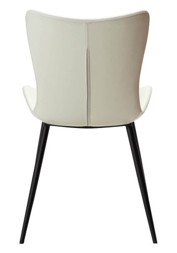 DAN-FORM Medusa spisebordstol - beinhvitt kunstskinn og sort stl