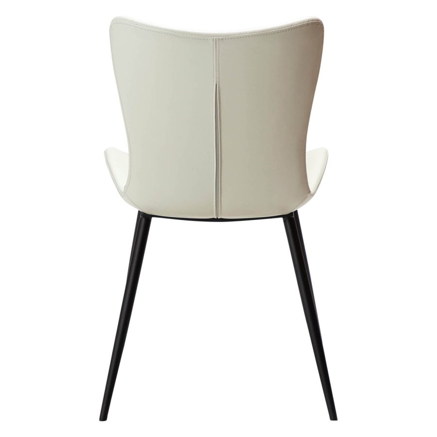 DAN-FORM Medusa spisebordstol - beinhvitt kunstskinn og sort stl