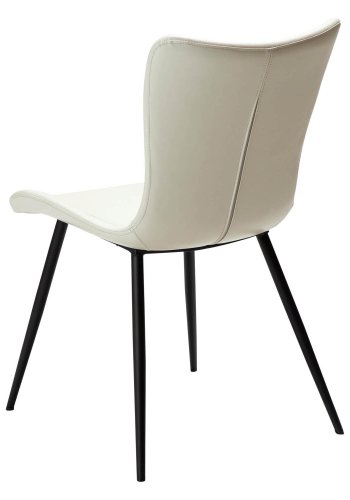 DAN-FORM Medusa spisebordstol - beinhvitt kunstskinn og sort stl