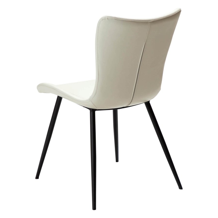 DAN-FORM Medusa spisebordstol - beinhvitt kunstskinn og sort stl