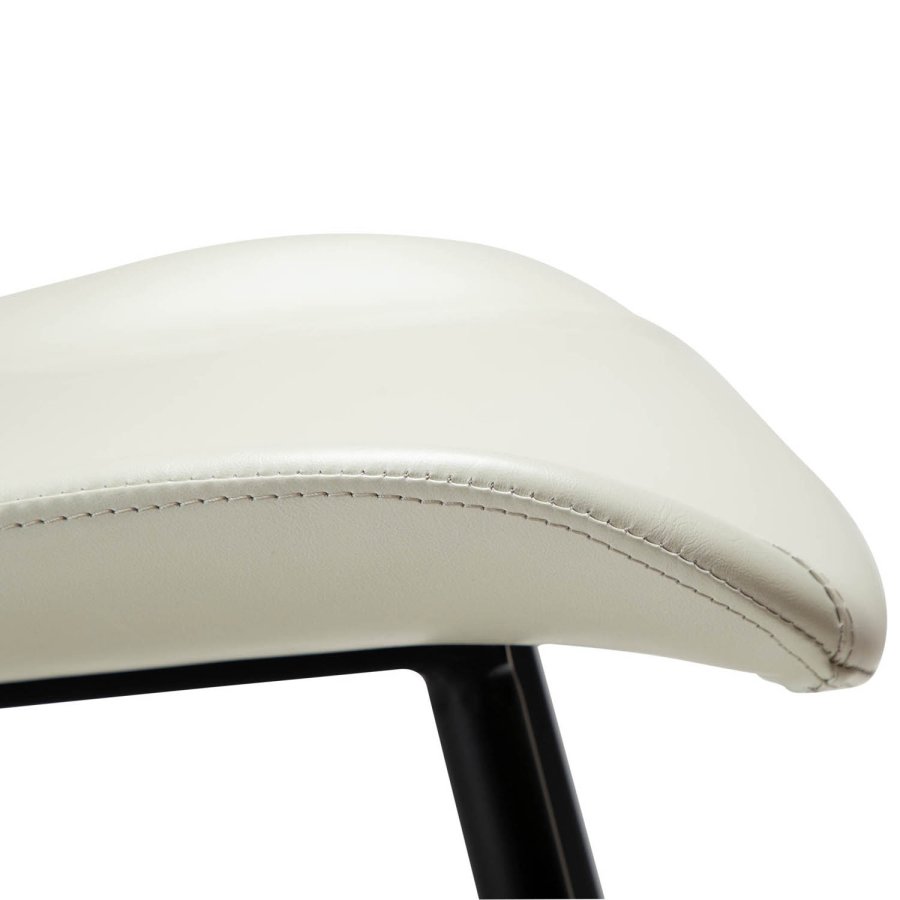 DAN-FORM Medusa spisebordstol - beinhvitt kunstskinn og sort stl