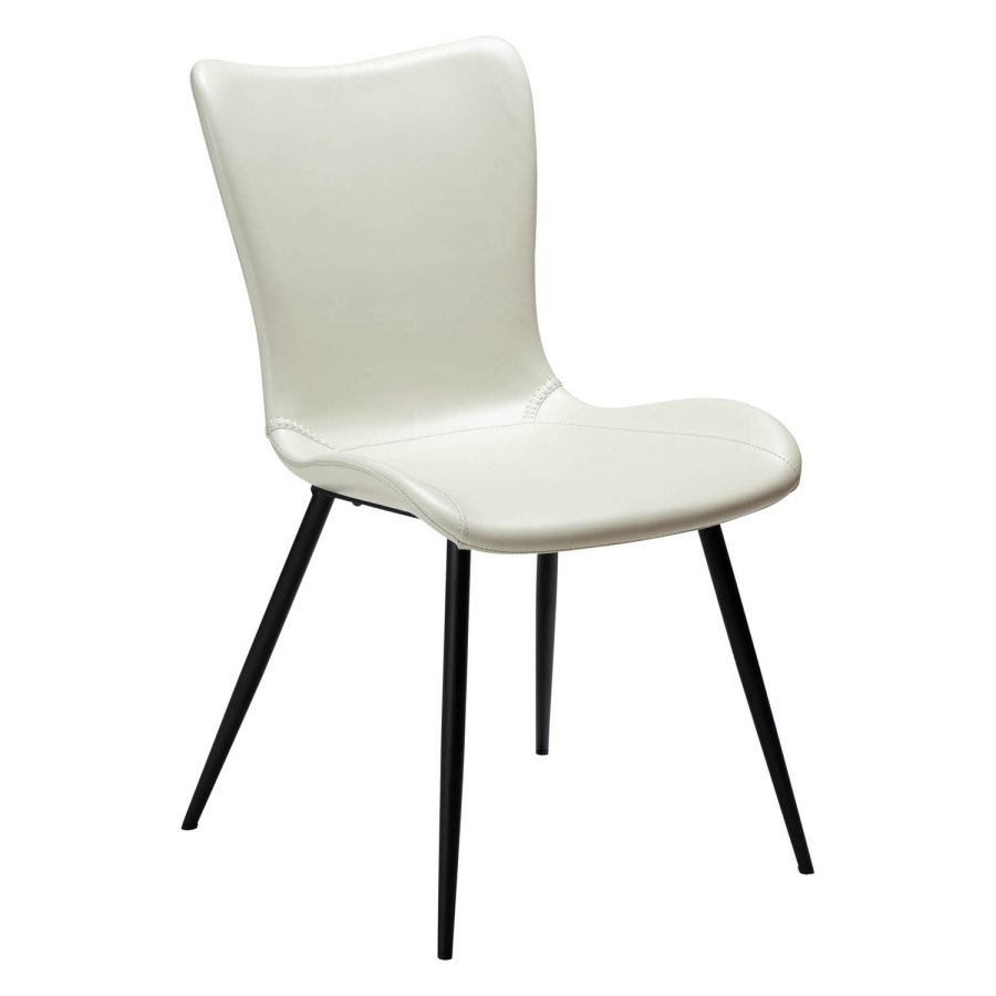 DAN-FORM Medusa spisebordstol - beinhvitt kunstskinn og sort stl