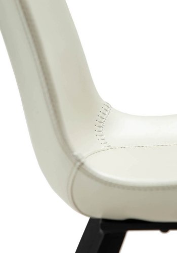 DAN-FORM Hype matbordsstol - benvitt konstläder och svart stl