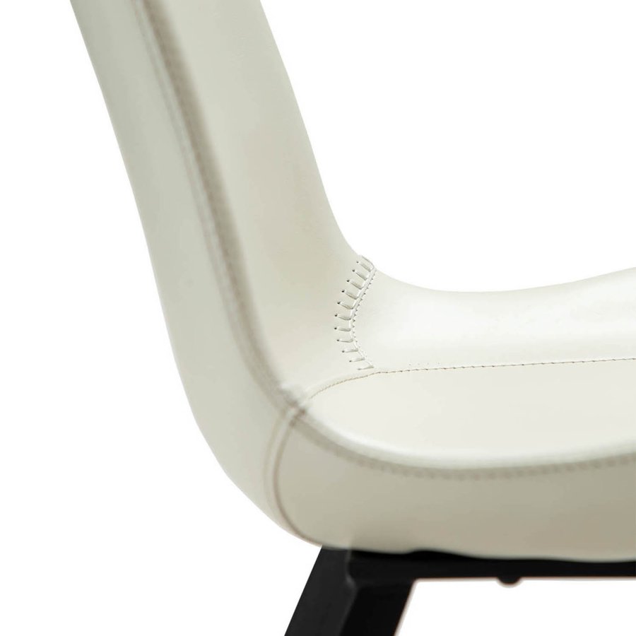 DAN-FORM Hype matbordsstol - benvitt konstläder och svart stl