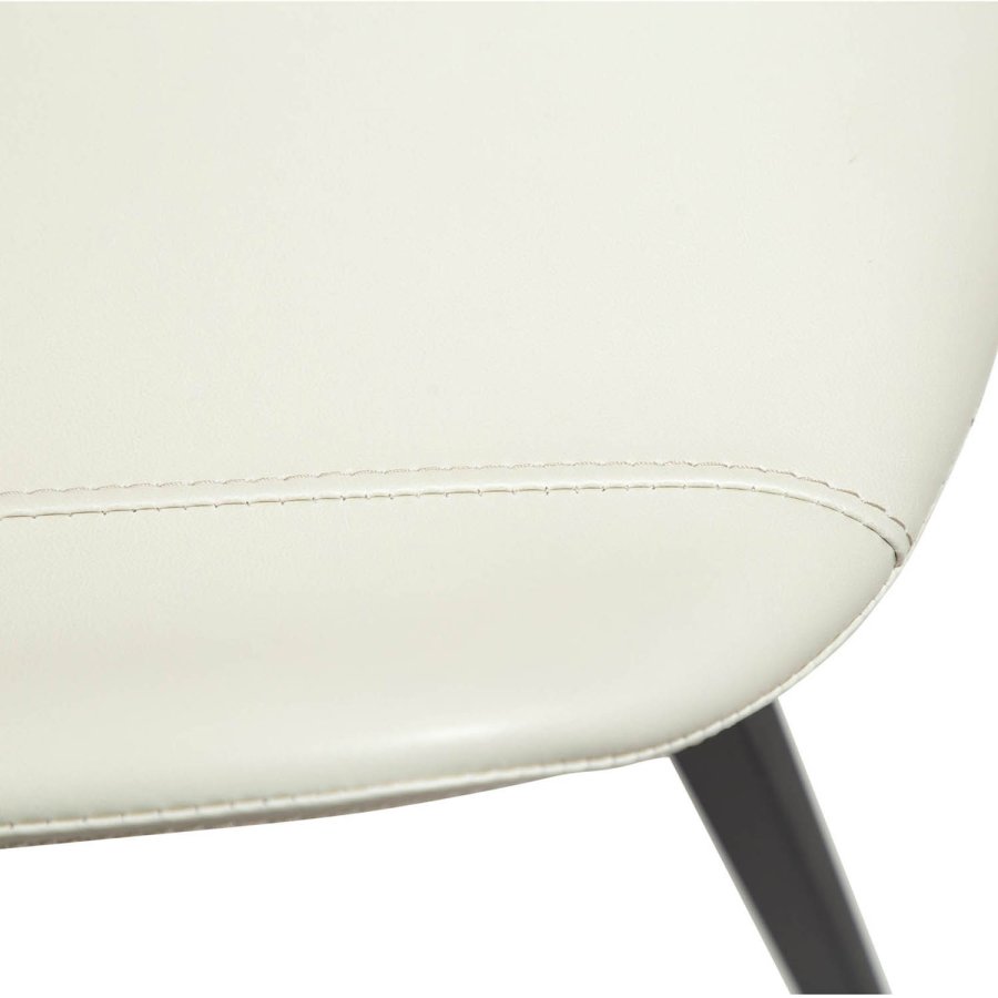 DAN-FORM Hype matbordsstol - benvitt konstläder och svart stl