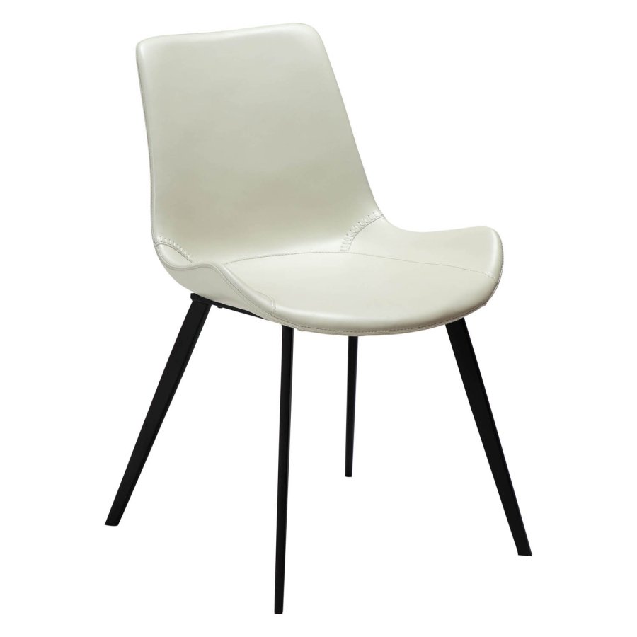 DAN-FORM Hype matbordsstol - benvitt konstläder och svart stl