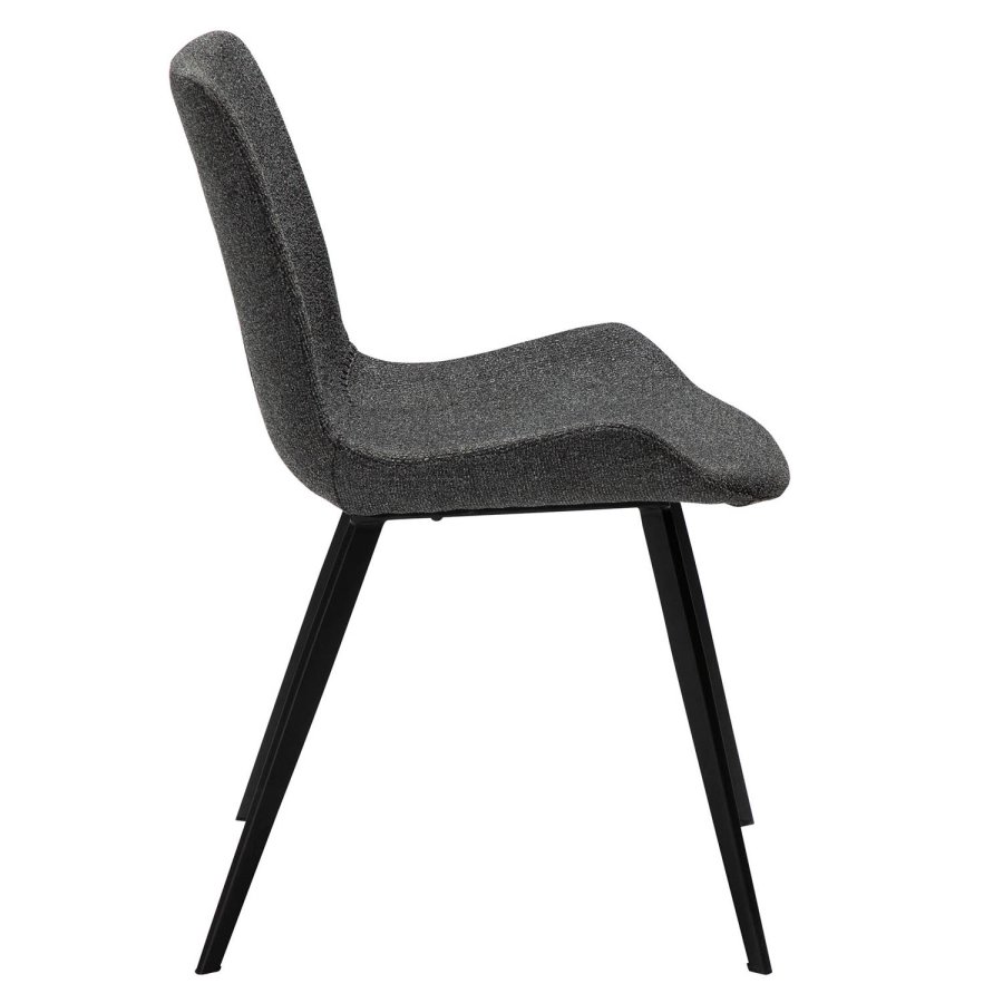 DAN-FORM Hype spisebordstol - grtt boucléstoff og sort stl