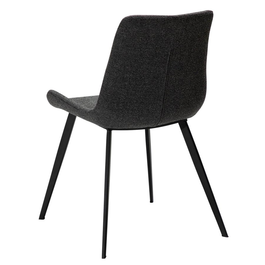 DAN-FORM Hype spisebordstol - grtt boucléstoff og sort stl