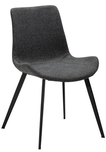 DAN-FORM Hype spisebordstol - grtt boucléstoff og sort stl