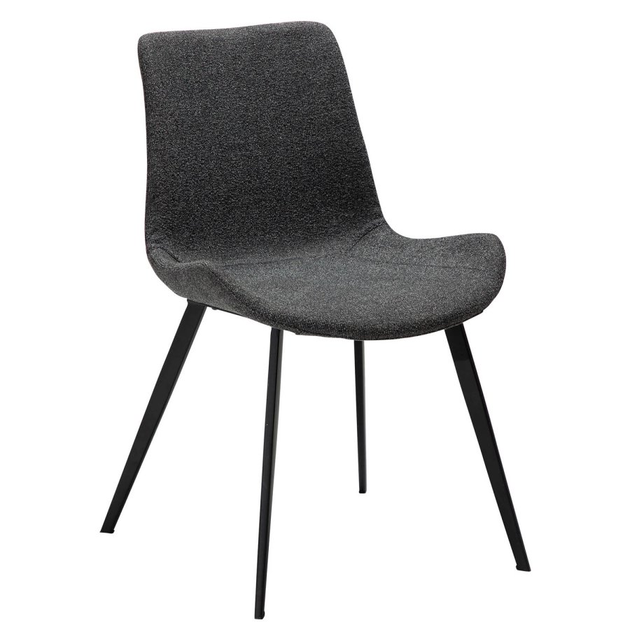 DAN-FORM Hype spisebordstol - grtt boucléstoff og sort stl