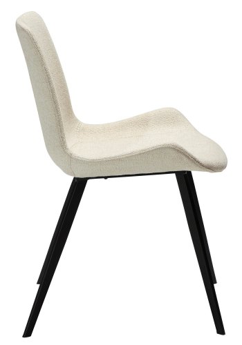 DAN-FORM Hype spisebordstol - beige boucléstoff og sort stl
