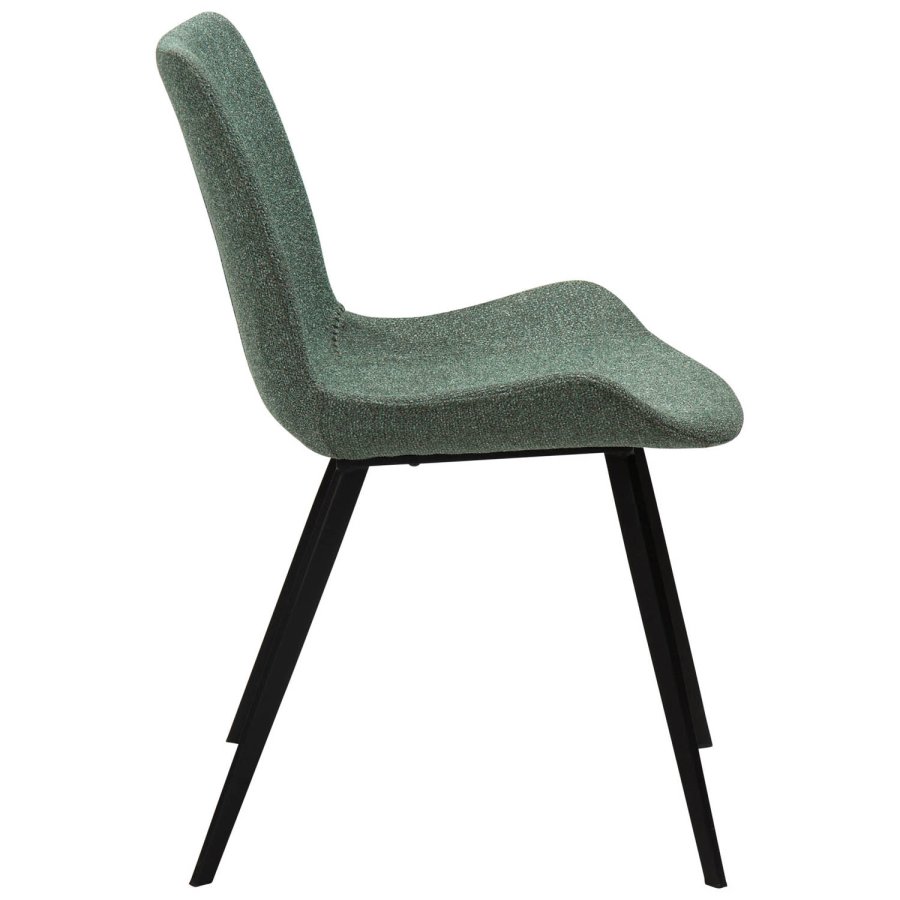 DAN-FORM Hype spisebordsstol - grn bouclé stof og sort stl