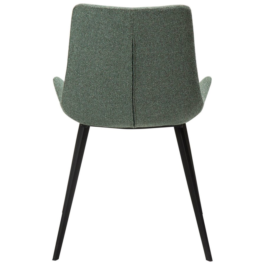DAN-FORM Hype spisebordsstol - grn bouclé stof og sort stl