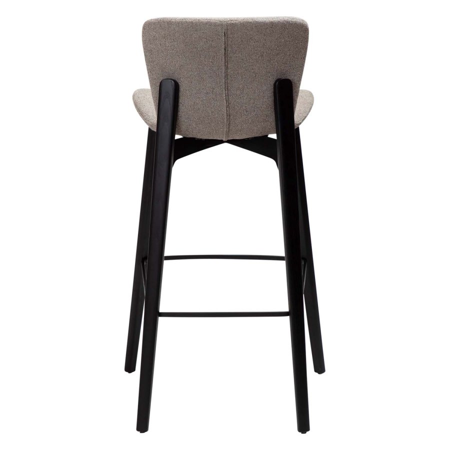 DAN-FORM Paragon barkrakk, med ryggsttte og fotsttte - brunt boucléstoff og svart asketre