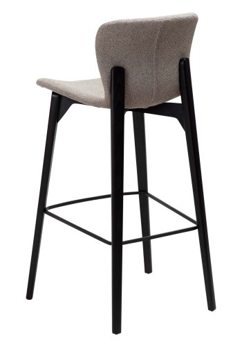 DAN-FORM Paragon barkrakk, med ryggsttte og fotsttte - brunt boucléstoff og svart asketre