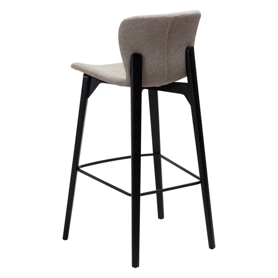 DAN-FORM Paragon barkrakk, med ryggsttte og fotsttte - brunt boucléstoff og svart asketre